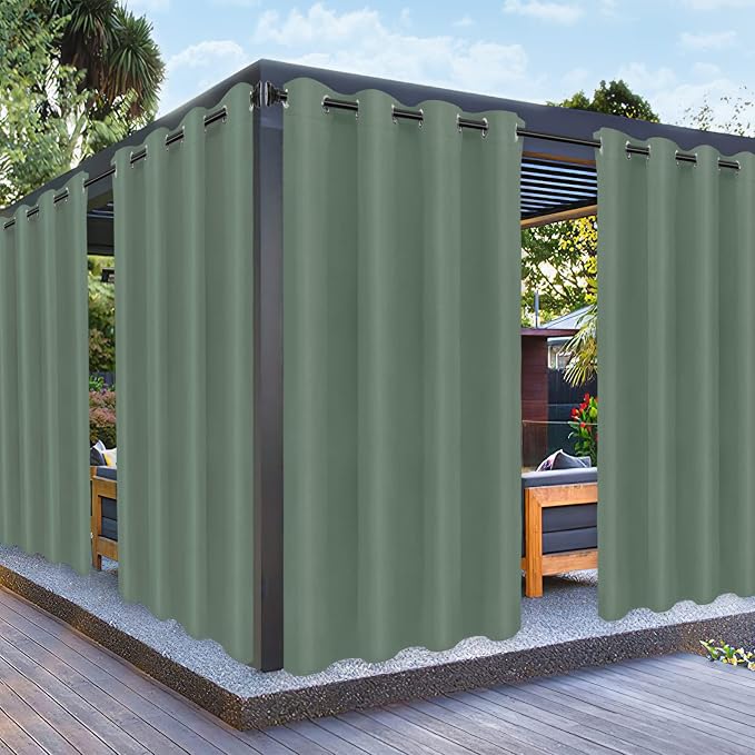 PureFit Outdoor Curtains for Patio Waterproof Weatherproof Outside Curtains | by PureFit