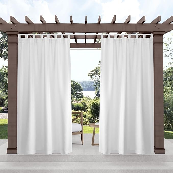 Exclusive Home Cabana Solid Indoor/Outdoor Light Filtering Hook-and-Loop Tab by TownCountryLiving