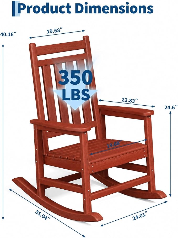 HDPE Rocking Chair Outdoor Set of 2 - Image 2