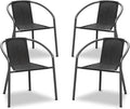 Grezone 4-Piece Rattan Indoor-Outdoor Restaurant Stack Chair Versatile and by GREZONE