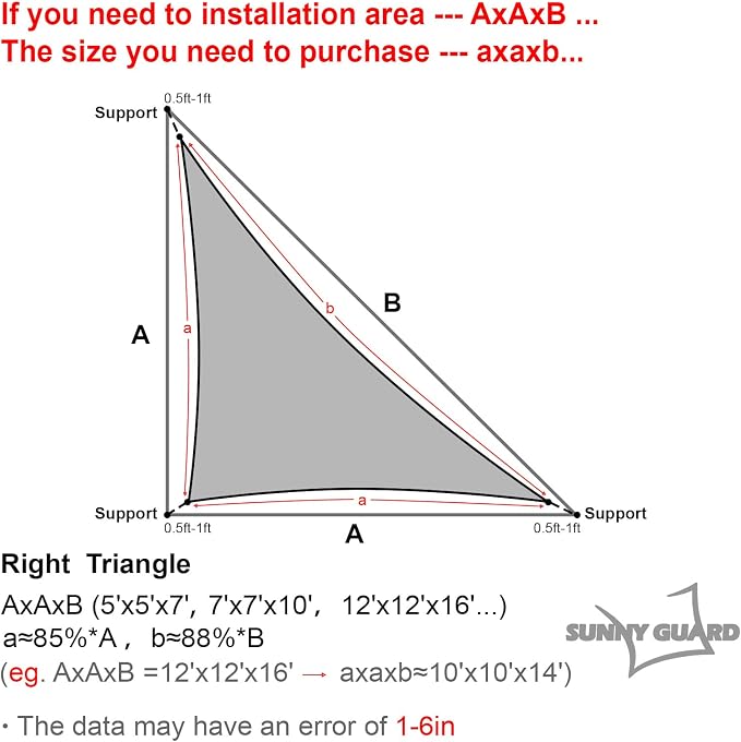 SUNNY GUARD Custom Size 8'x18'x18' Triangle Sand UV Block Sunshade - Image 2