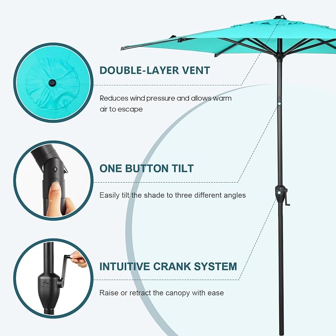 Abba Patio 7.5FT Lyon Outdoor Patio Umbrella Outdoor Table Umbrella - Image 2
