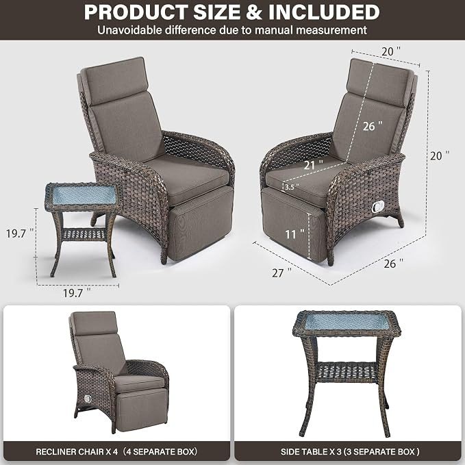 7 Piece Wicker Patio Furniture Set - Image 3