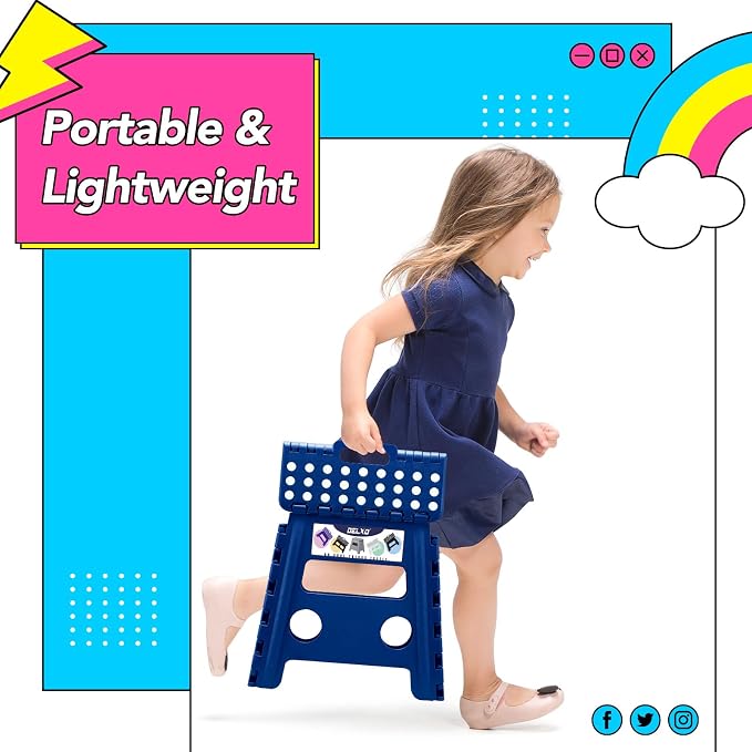 Delxo Folding Step Stool 13 Inch, 300 Lbs Step Stool - Image 3