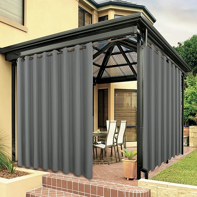 BONZER Outdoor Curtains for Patio Waterproof Thick Privacy | Wide Grommet Light by Bonzer