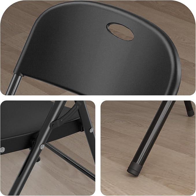 Nazhura 350 Weight Limit Heavy Duty Plastic Folding Chair - Image 3