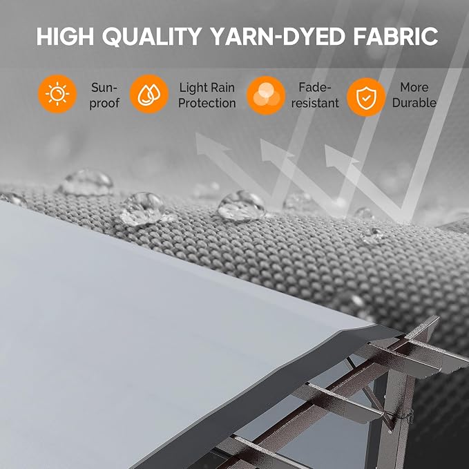 VINGLI 9'x 12' Outdoor Retractable Pergola Canopy - Image 3