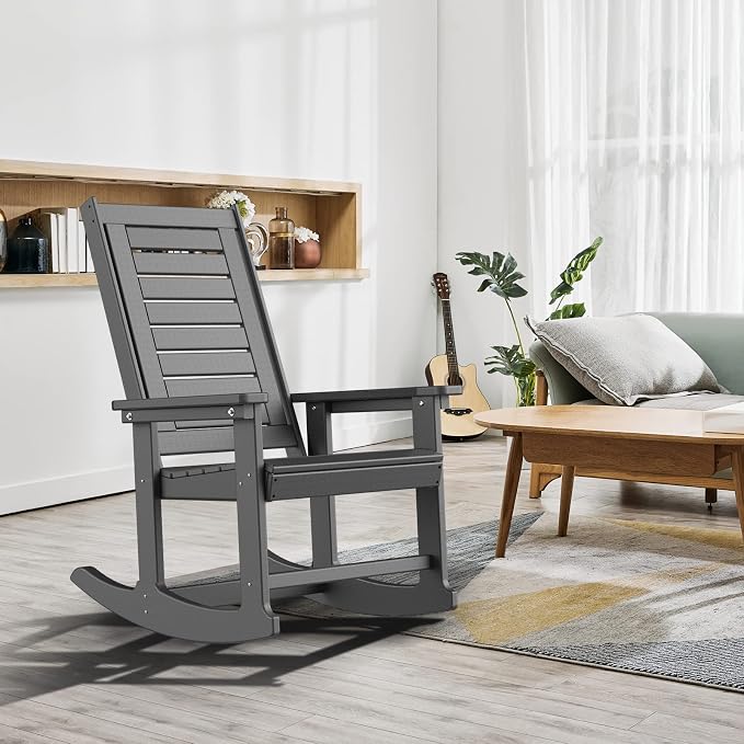 GREENVINES Oversized Outdoor Rocking Chair, HDPE Rocker - Image 2