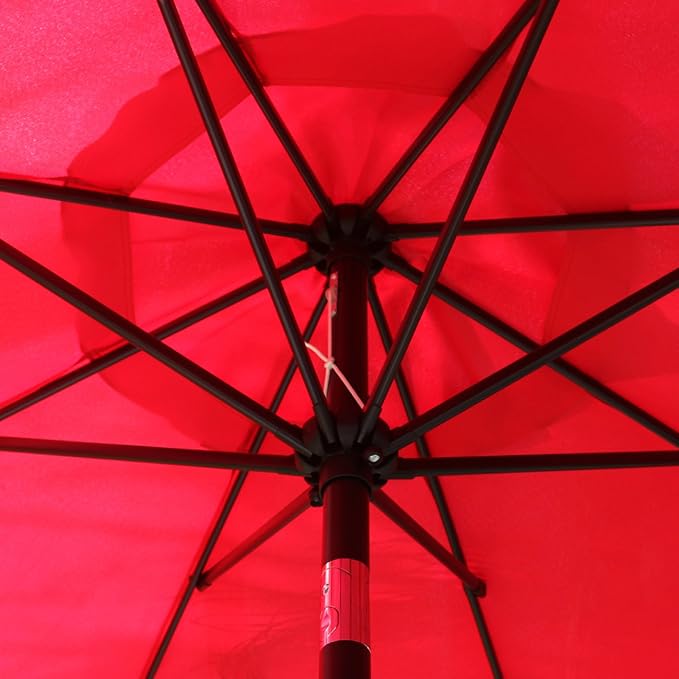 Sunnyglade 9' Solar LED Patio Umbrella, 8 Ribs, Tilt & Crank | 9Ft Patio - Image 4