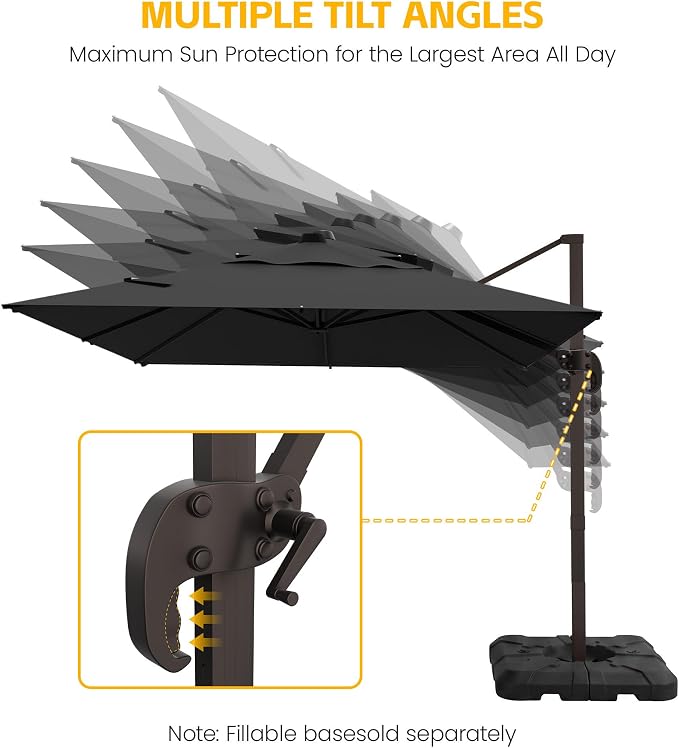 10x10 FT Patio Cantilever Umbrella - Image 4