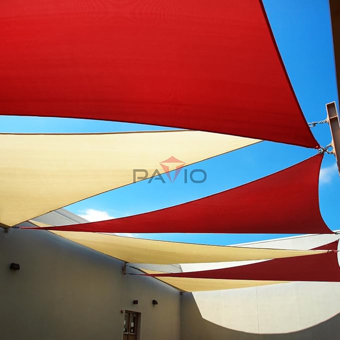 Patio Paradise 9' x 9' x 9' Sun Shade Sail Triangle Canopy Shade Cloth Fabric - Image 6