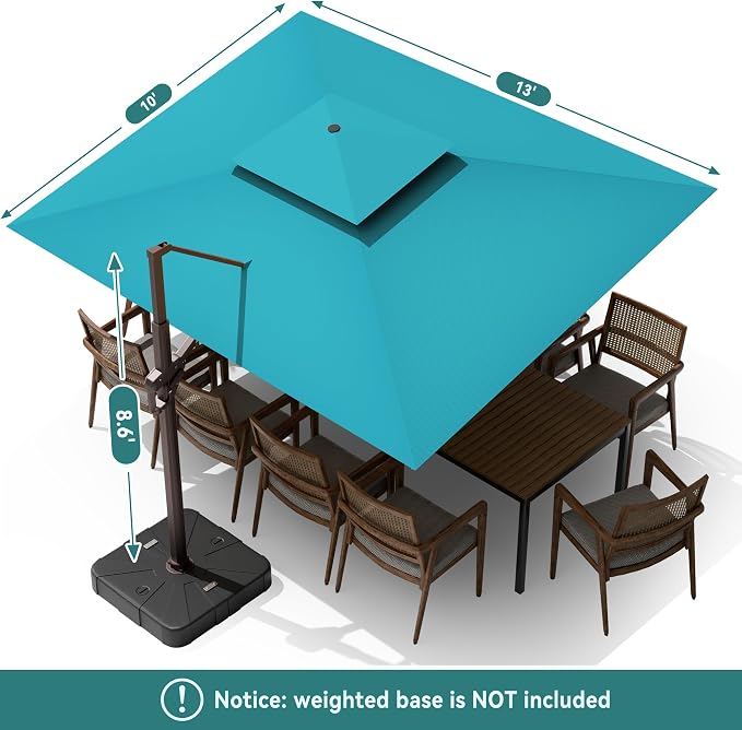 10x13FT Cantilever Patio Umbrella - Image 9