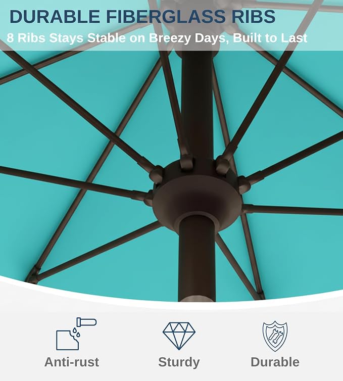 9FT Auto-Tilt Patio Umbrella|Outdoor Market Table Umbrella - Image 4