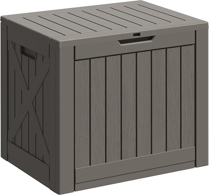 Greesum 40 Gallon Resin Deck Box, Outdoor Storage, Garden Tools, Pool Supplies by BuynowfromGreesum
