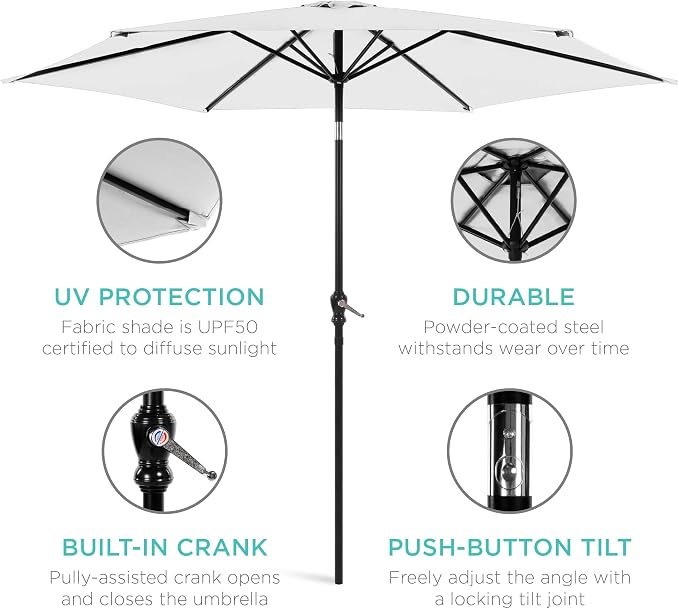 Best Choice Products 10ft Outdoor Patio Umbrella, Outdoor Table Umbrella - Image 5
