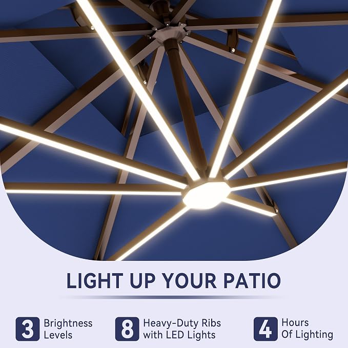 10x13FT Cantilever Patio Umbrella - Image 4