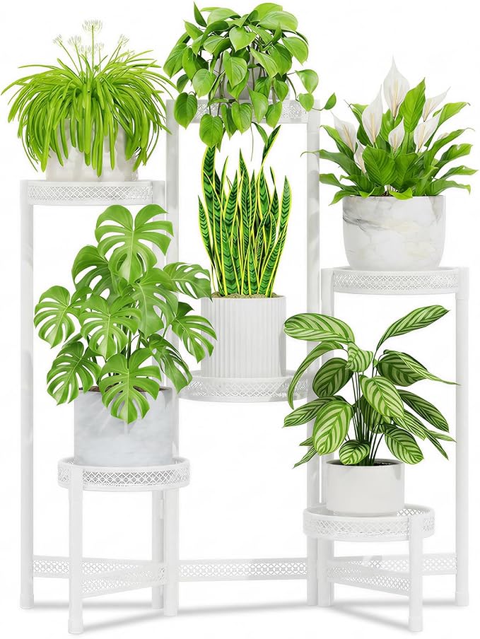 iDavosic.ly Plant Stand Indoor Outdoor, 6 Tier Iron Corner Shelf, Folding Multi by iDavosicly