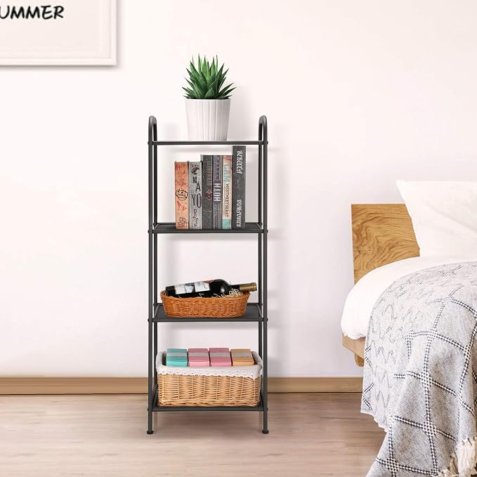 MAX Houser 4 Tier Standing Shelf Units Storage Rack, Charcoal Gray | Industrial - Image 5