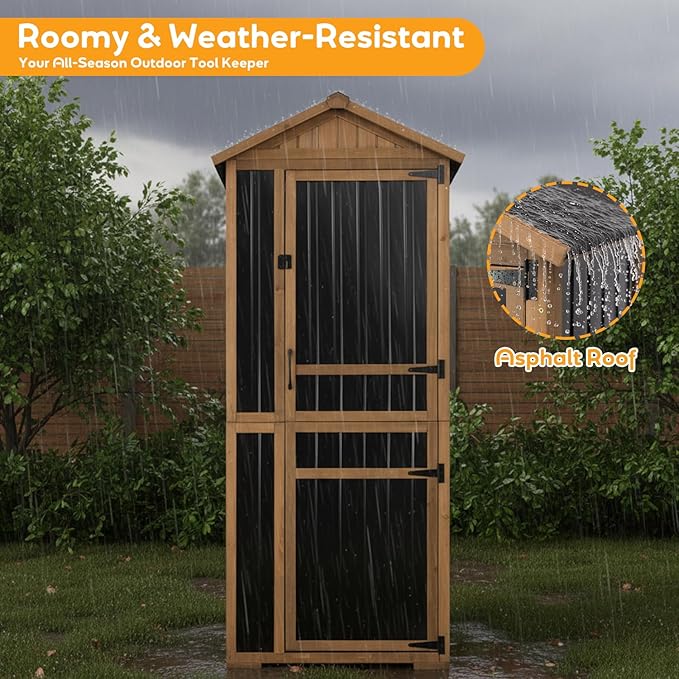 Outdoor Storage Cabinet, Extra-Tall Shed - Image 5