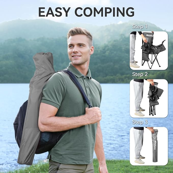 Nazhura 2 Pack Outdoor Camping Chairs Folding/Foldable/Portable - Image 5