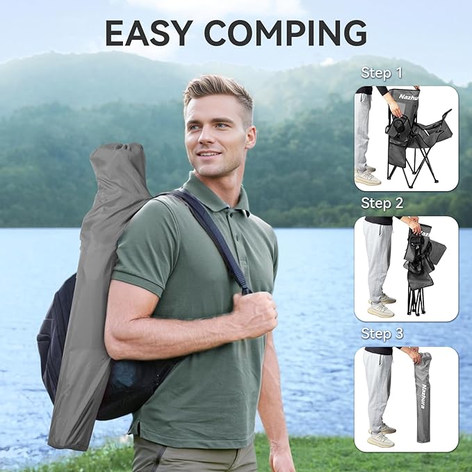 Nazhura 4 Pack Outdoor Camping Chairs Folding/Foldable/Portable - Image 5