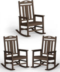 Oversized Outdoor Rocking Chairs Set of 3, 380lbs Heavy-Duty Large Patio Rocker by CIOKEA