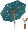 Best Choice Products 10ft Solar Market Patio Umbrella w/Woodgrain Pattern Pole by Unknown