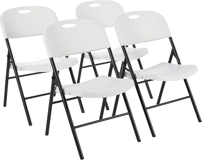 Amazon Basics Foldable Portable Plastic Chair, 350-Pound Capacity by AmazonBasics