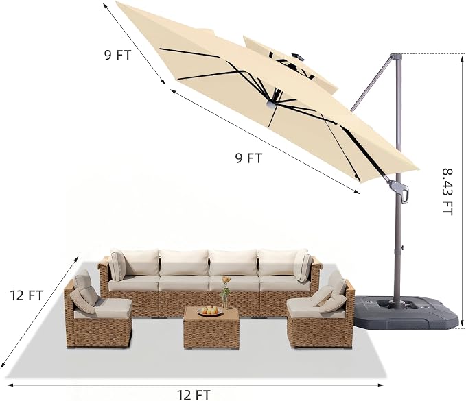 JZ-DZS Cantilever Patio Umbrella - Image 4