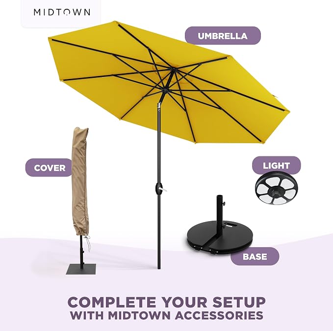 Midtown Umbrellas 10-Year-No-Fade - 8 Ft - UV Proof Sunflower Fabric - Umbrella - Image 8