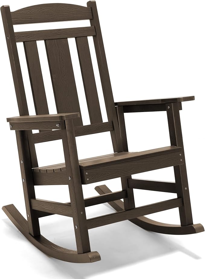 LUE BONA Outdoor Rocking Chairs Set of 4, Weather Resistant HDPS Poly Rocker - Image 8