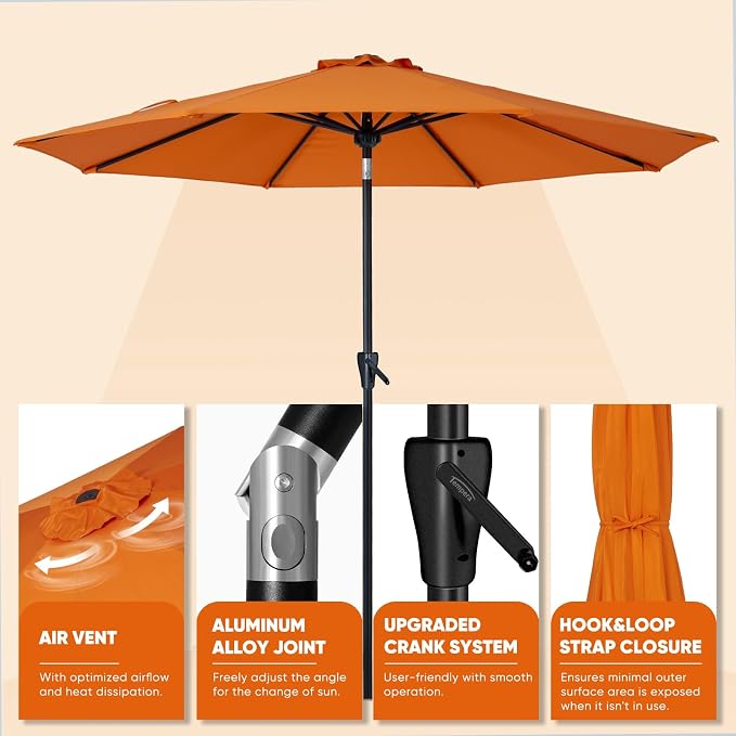 Tempera Patio Market Outdoor Table Umbrella - Image 3