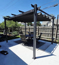 PURPLE LEAF Outdoor Pergola 10' X 13' Retractable Canopy Aluminum, Custom Shade by PURPLELEAF