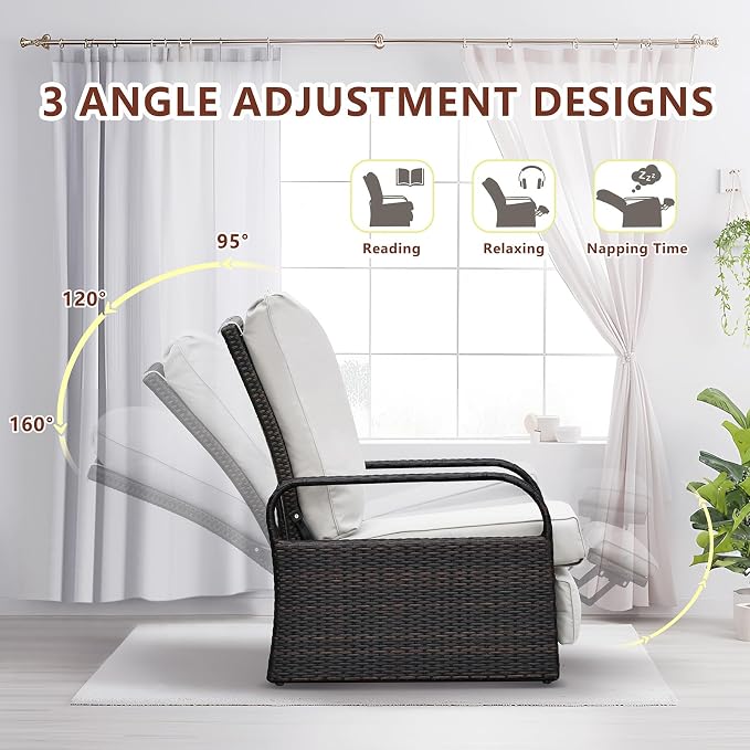 Outdoor Wicker Recliner Chair - Image 3