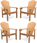 THOEOE Stackable Adirondack Chair Set of 4, All-Weather HDPE Fire Pit Chair | by THOEOE