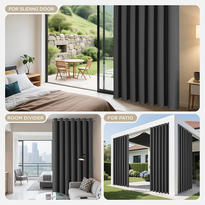 Joydeco Blackout Patio Sliding Door Curtains, Privacy Room Divider Curtains | - Image 8