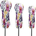 Funny Butterfly Colorful Golf Head Covers for Driver, Fairway, Hybrid & 3 Wood Premium PU Leather with Soft Velvet Lining Waterproof & Scratch-Resistant Unique Golf Gift for Men & Women