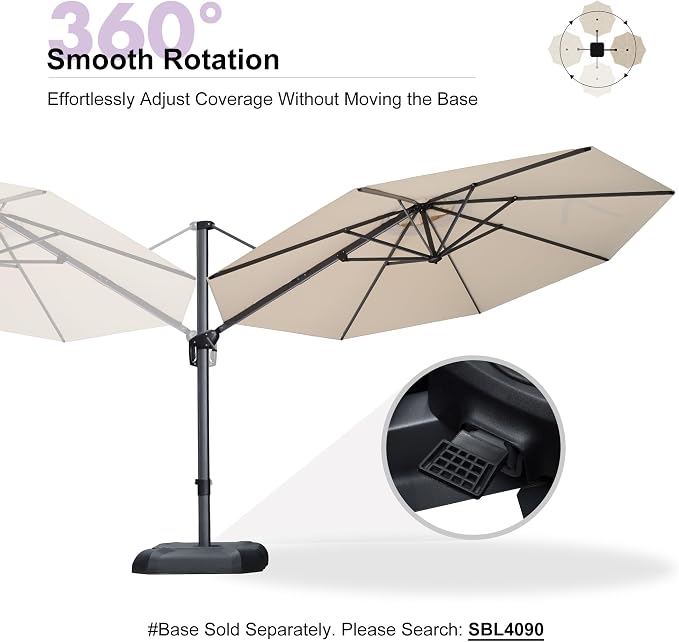 PURPLE LEAF Patio Outdoor Umbrella 11 Feet Round - Image 6
