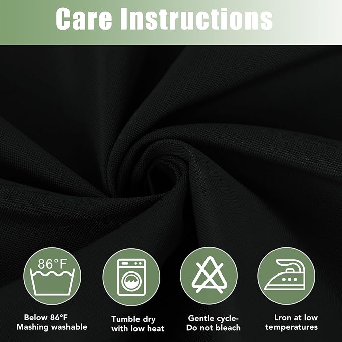 Black Patio Outdoor Curtains Waterproof - Image 6