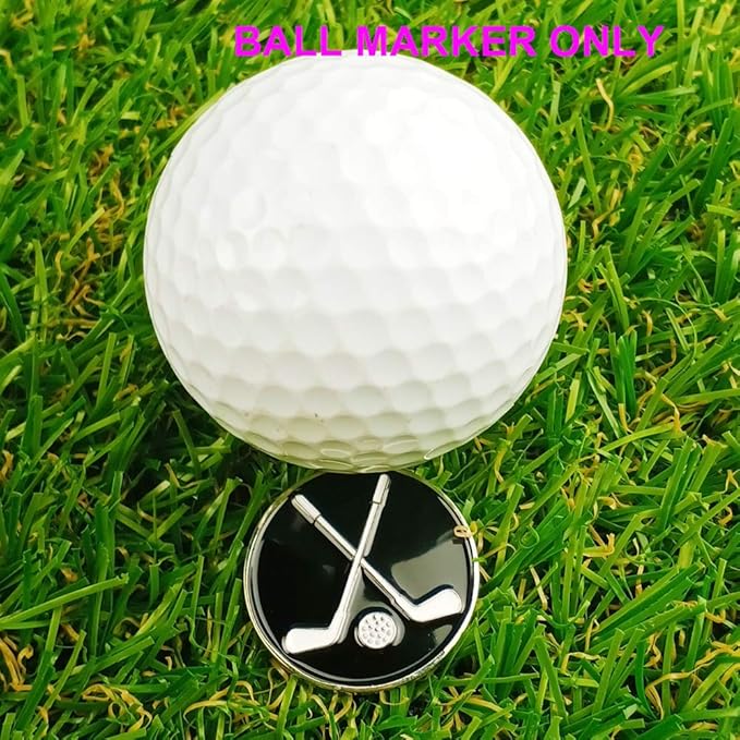 Golf Ball Markers Assorted Patterns Value Pack of 12 Golf Gifts, Golf Cap Clips and Divot Repair Tools Partner Accessories Sets for Men Women Golfer