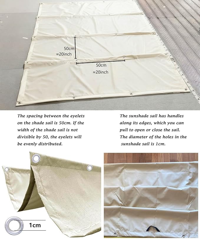 Retractable Waterproof Wave Sun Shade Canopy Pergola Cover Shade Sail Awning 6' - Image 4