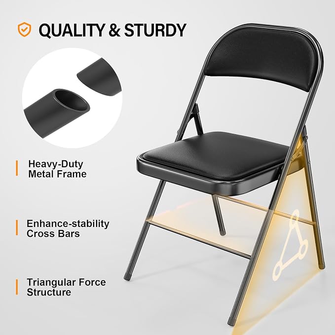 VINGLI 8 Pack Folding Chairs - Image 5