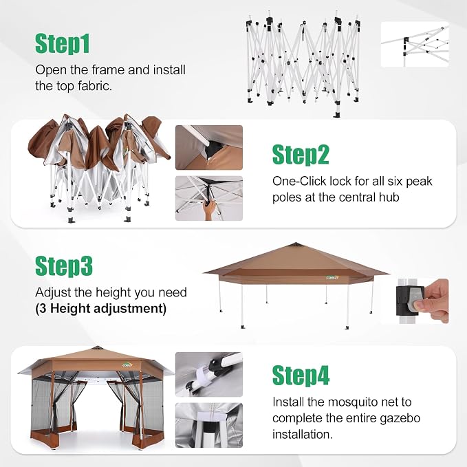 COBIZI 16x16 Pop Up Gazebo Tent - Image 7