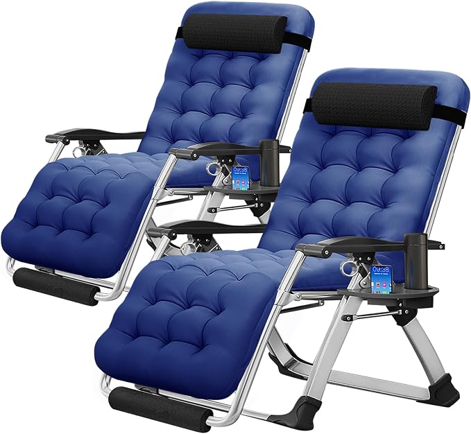MOPHOTO Zero Gravity Chair Oversize, Outdoor Padded Lounge Chair by MOPHOTO