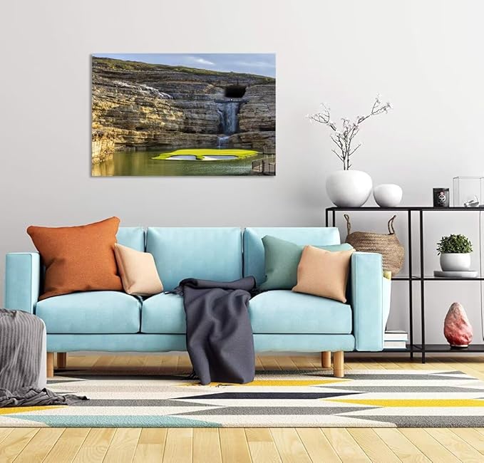 chenchenArt Payne's Valley Golf Course 19th Hole Wall Art for Living Room Bedroom Bathroom Home Decorations Golf Course Picture Poster Canvas Prints Modern Artwork Framed Ready to Hang(12''H x 16''W)