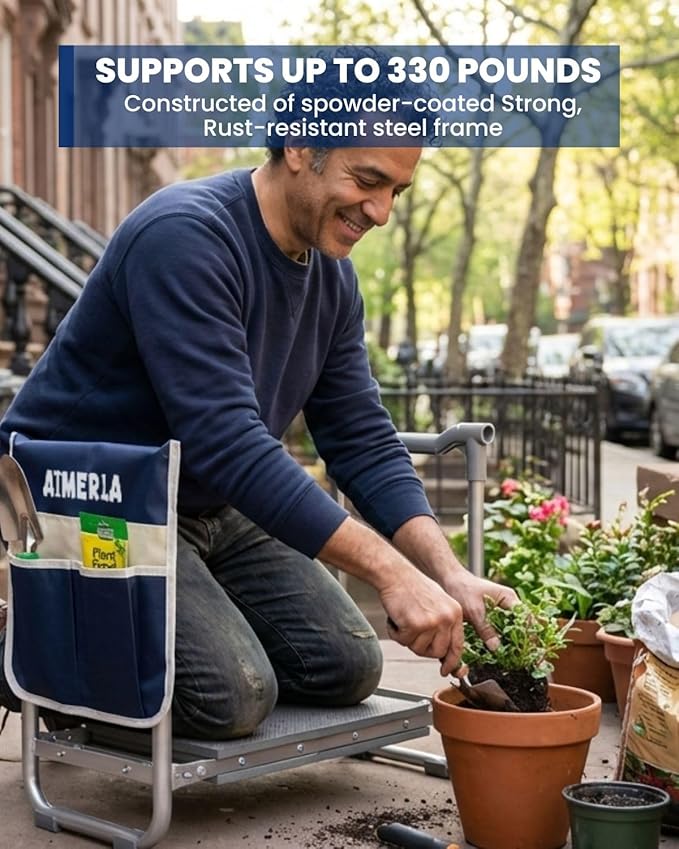 Foldable Garden Kneeler Seat Heavy Duty Garden Stool - Image 6