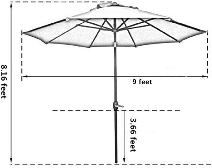 Sunnyglade 9' Patio Umbrella Outdoor Table Umbrella - Image 6