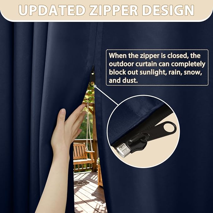 HDCAXKJ Waterproof Outdoor Curtains - Image 2