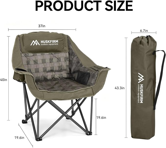 Oversized Camping Chair, Padded Camping Chairs Support 450LBS - Image 3