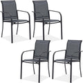 Outdoor Chairs Set of 4, Stackable Patio Dining Chairs by Offeroutdoorsolutions